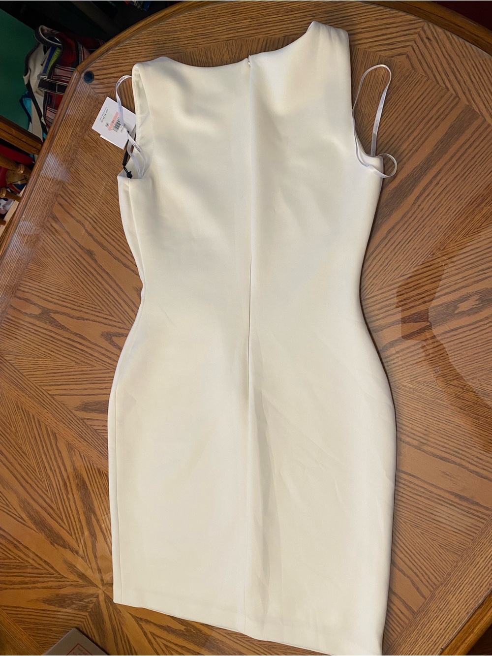 Calvin Klein White Mini Dress with Silver Accents - Picture 6 of 8